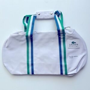 Lacoste White Duffle Travel Bag Y2K